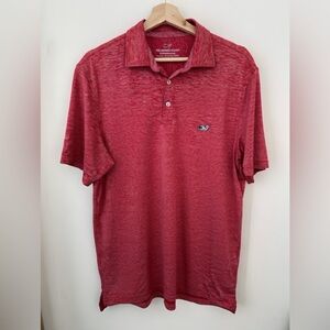 Vineyard Vines Men's Performance Polo in Red Size Medium